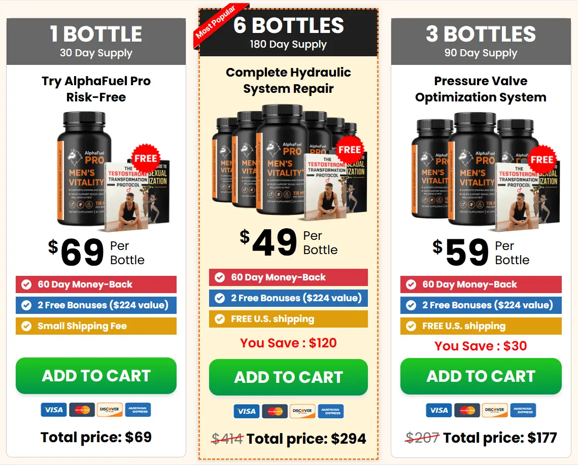 AlphaFuel Pro Pricing Screenshot